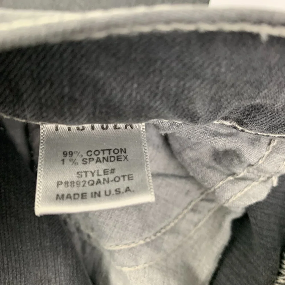 Pistola Charlie High Rise Straight Distressed Gray Wash Button Fly Women's SZ 25